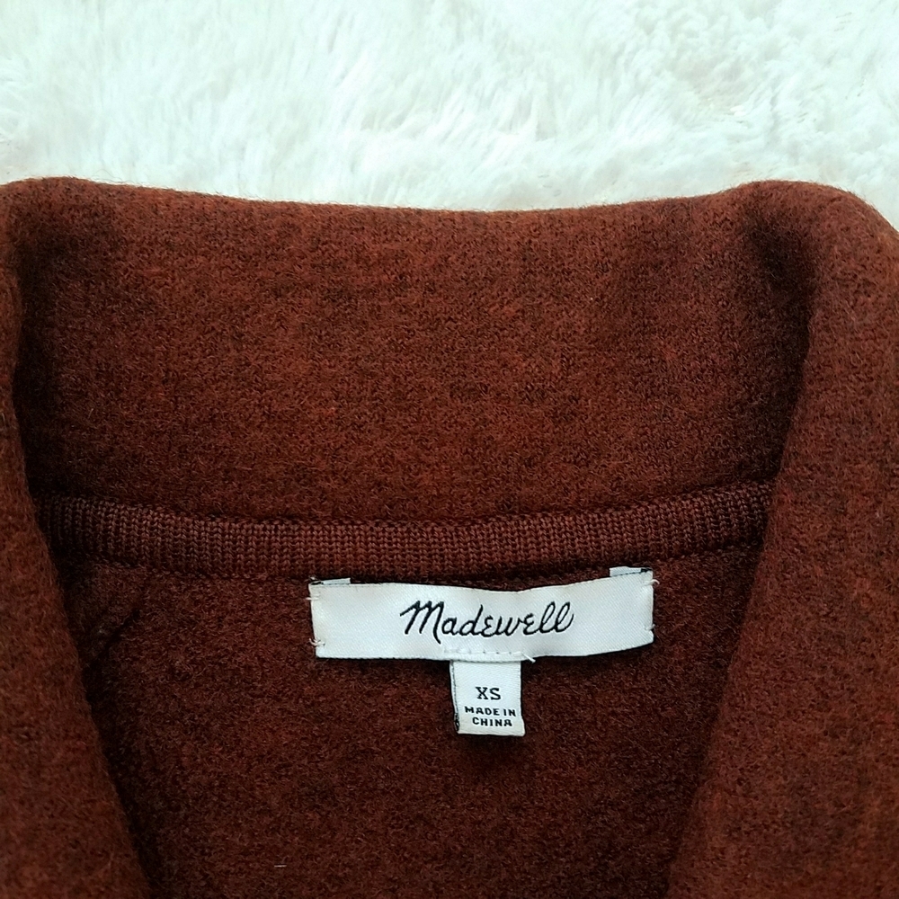 MADEWELL Johnsville Wool Sweater Jacket in Heather Brick - Picture 6 of 8